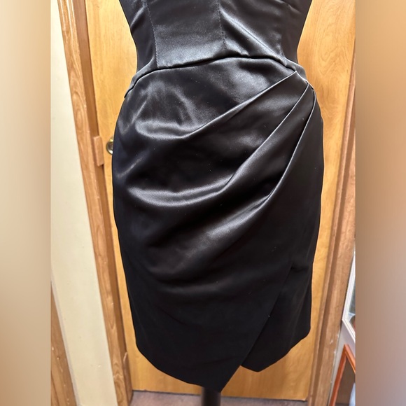 Bebe black off shoulder wrap mini dress size small - Picture 5 of 16